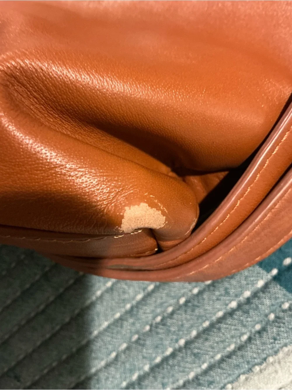 Tory Burch Cognac Leather Fold Over Crossbody Clutch Convertible Bag
